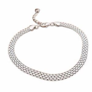 Silver Plated Mesh Embossed Chain Bracelet NWT
